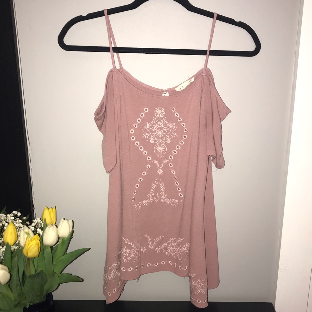 LA Hearts - Light purple, open shoulder blouse